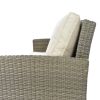 5 Piece Rattan Sectional Seating Group with Cushions and table, Patio Furniture Sets, Outdoor Wicker Sectional
