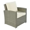 5 Piece Rattan Sectional Seating Group with Cushions and table, Patio Furniture Sets, Outdoor Wicker Sectional