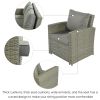 5 Piece Rattan Sectional Seating Group with Cushions and table, Patio Furniture Sets, Outdoor Wicker Sectional