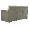 5 Piece Rattan Sectional Seating Group with Cushions and table, Patio Furniture Sets, Outdoor Wicker Sectional