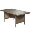 Outdoor Patio Furniture Set 4-Piece Conversation Set Wicker Furniture Sofa Set with Grey Cushions