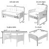 6-Piece Outdoor Patio PE Wicker Rattan Sofa Set Dining Table Set with Removable Cushions and Tempered Glass Tea Table for Backyard, Poolside, Deck