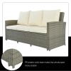 5 Piece Rattan Sectional Seating Group with Cushions and table, Patio Furniture Sets, Outdoor Wicker Sectional