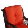 Outdoor Chairs Set 3 Pieces Set Furniture Set for Balcony Rattan Chairs and Table with Cushions - Orange XH