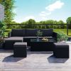 Large Outdoor Wicker Sofa Set, PE Rattan, Movable Cushion, Sectional Lounger Sofa, For Backyard, Porch, Pool, Beige