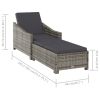 Sun Lounger with Dark Gray Cushion Poly Rattan Gray
