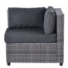 7 Piece Rattan Sectional Seating Group with Cushions, Outdoor Ratten Sofa NEW!