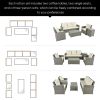 5 Piece Rattan Sectional Seating Group with Cushions and table, Patio Furniture Sets, Outdoor Wicker Sectional