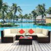 Patio Furniture Set PE Rattan Sectional Garden Furniture Corner Sofa Set (7 Pieces)
