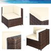 Patio Furniture Set PE Rattan Sectional Garden Furniture Corner Sofa Set (7 Pieces)