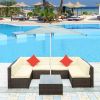 Patio Furniture Set PE Rattan Sectional Garden Furniture Corner Sofa Set (7 Pieces)
