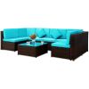 Patio Furniture Set PE Rattan Sectional Garden Furniture Corner Sofa Set (7 Pieces)