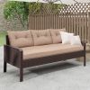 6-Piece Outdoor Patio PE Wicker Rattan Sofa Set Dining Table Set with Removable Cushions and Tempered Glass Tea Table for Backyard, Poolside, Deck