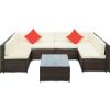 Patio Furniture Set PE Rattan Sectional Garden Furniture Corner Sofa Set (7 Pieces)