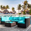 Patio Furniture Set PE Rattan Sectional Garden Furniture Corner Sofa Set (7 Pieces)