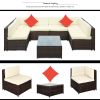 Patio Furniture Set PE Rattan Sectional Garden Furniture Corner Sofa Set (7 Pieces)