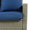 5 Piece Rattan Sectional Seating Group with Cushions and table, Patio Furniture Sets, Outdoor Wicker Sectional