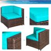 Patio Furniture Set PE Rattan Sectional Garden Furniture Corner Sofa Set (7 Pieces)