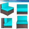 Patio Furniture Set PE Rattan Sectional Garden Furniture Corner Sofa Set (7 Pieces)